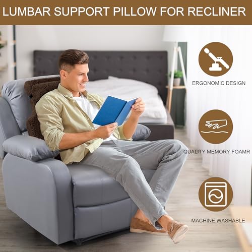 51ia3ikflsl.jpg HOMBYS Sherpa Fleece Lumbar Support Pillow for Recliner Back Pain Relief Big High Back Support | HOMBYS Memory Foam