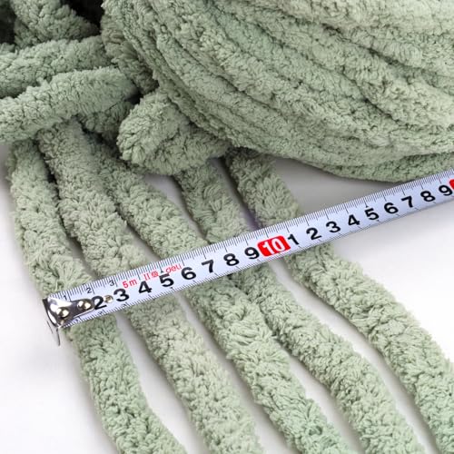 51ipatn9efl.jpg Sage Green Chunky Chenille Yarn for Hand Knitting, 8pcs, Extra Bulky Blanket Yarn