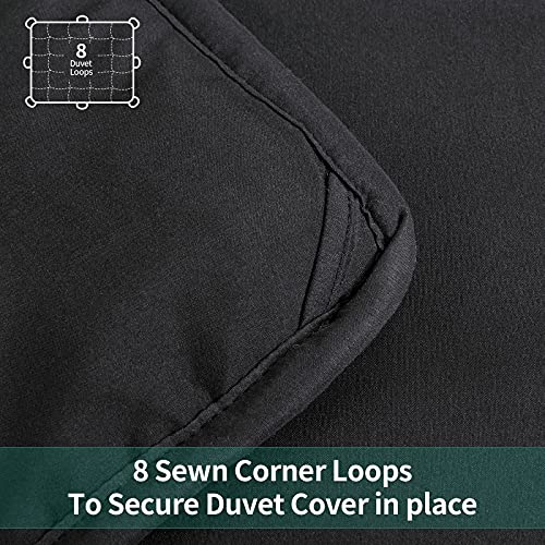 51k0ldabffs 1.jpg HOMBYS Oversized King Comforter Black for All Season Light and Warm Quilted Down Alternative Duvet Insert 8 Corner Tabs
