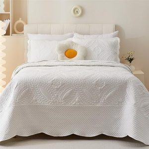 Cmfshape Modern Coin Pattern King Bedspread 128"x120" Quilt Set