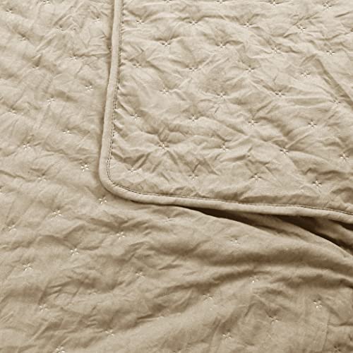 51kogo8aqnl.jpg ROARINGWILD Oversized King Quilt Sets for Men and Women, Beige California King Size Lightweight Soft Bedding, Tan Cream