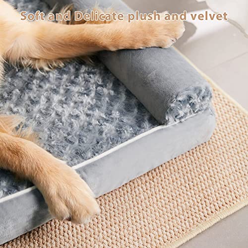 51kpsnstphl 1.jpg BFPETHOME Orthopedic Dog Bed for Large Jumbo Dogs with Removable Washable Cover for Comfortable Sleeping Gray BFPETHOME
