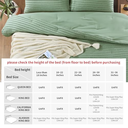 51kq6fqeel 1.jpg HOMBYS Oversized King Boho Comforter Set for King Bed | HOMBYS Sage Green Tufted Jacquard Geometry Bedding with 2 Pi