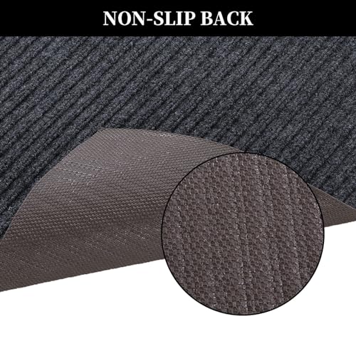 51kx po8qyl 1.jpg HOMBYS Non-Slip Kitchen Entryway Runner Rug - Dark Grey, Indoor/Outdoor 3x6 ft | HOMBYS Hallway Area Rug - Dark Grey