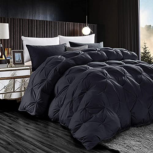 51khf4mpgfs.jpg Luxurious All-Season Goose Down Feather Fiber Comforter King Size Duvet Insert, Premium Baffle Box, 100% Egyptian Cotton