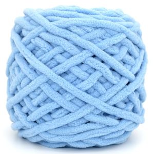 Sky Blue Chunky Chenille Yarn for Crocheting and Knitting Beginners Sky Blue Soft Chunky Chenille Yarn for Baby Blanket