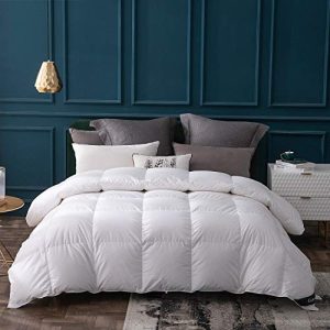 White Ultra Soft All Season 800 Fill Power Goose Down Comforter King Size | 800 Fill Power Noiseless White Goose Dow