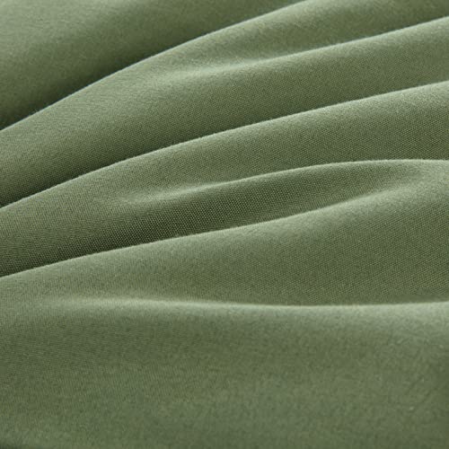 51lmjng8z1l.jpg HOMBYS 136x120 Alaskan King Size Olive Green Comforter for All Season, Oversized Duvet Insert, Extra Large Down Alternat