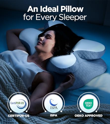 51m mfnzk3l.jpg Osteo Enjoy Pain Relief Sleeping Cervical Neck Pillow, Non-Temperature Affected Memory Foam Fits Side Sleeper | Oste