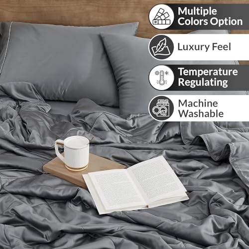 51m2mmverfl.jpg Coldest Comforter Set for All Seasons | Down Alternative Duvet | 100% Viscose Derived from Bamboo - Easy to Wash, Breath