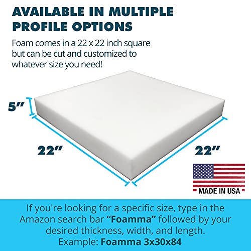 51mcbnrnnnl 1.jpg Foamma High Density Upholstery Foam Padding for Chair and Couch Cushion Repair, Thick Custom Pillow Replacement, and Cra