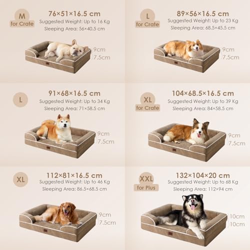 51nqed6r2ql.jpg EHEYCIGA Orthopedic Dog Bed for Medium Dogs, Waterproof Memory Foam, Non-Slip Bottom, Beige | EHEYCIGA Orthopedic Do