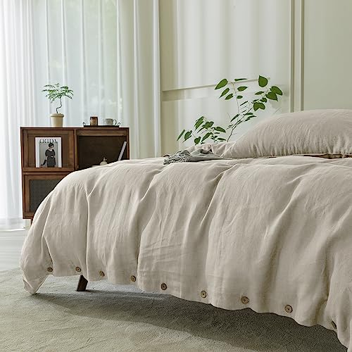 51nqlkkehl.jpg EVERLY 100% Pure Linen Duvet Cover Set Queen Size for Hot Sleepers EVERLY Soft and Breathable Linen Duvet Cover Set Quee