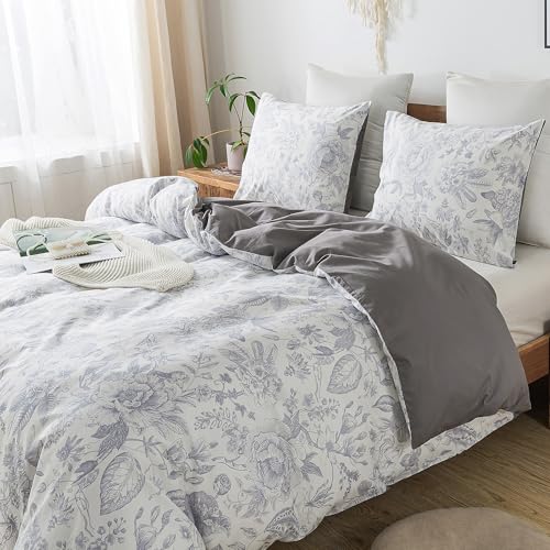 51nwwzjf9nl.jpg HoneiLife King Duvet Cover Set - Soft & Breathable 100% Cotton Comforter Cover for Herbs, Floral Design, with Zipper Clo