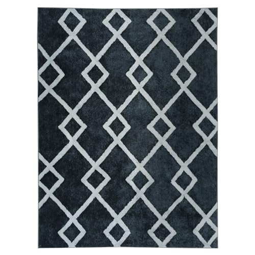 51oersni7wl 2.jpg HOMBYS 9 x 12 ft Moroccan Style Area Rug for Modern Contemporary Living Room Home Deco | Large Geometric Boho Non-Sl