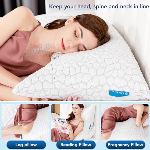 51ojrfwnybl.jpg Neck and Shoulder Pain Relief Side Sleeper Pillow - Cervical Support for Hot Sleepers | Adjustable Curved Cooling Me