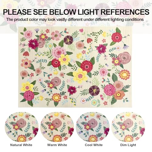 51og8gmrtil 1.jpg HOMBYS 8x10ft Floral Vintage Area Rug for Living Room and Bedroom