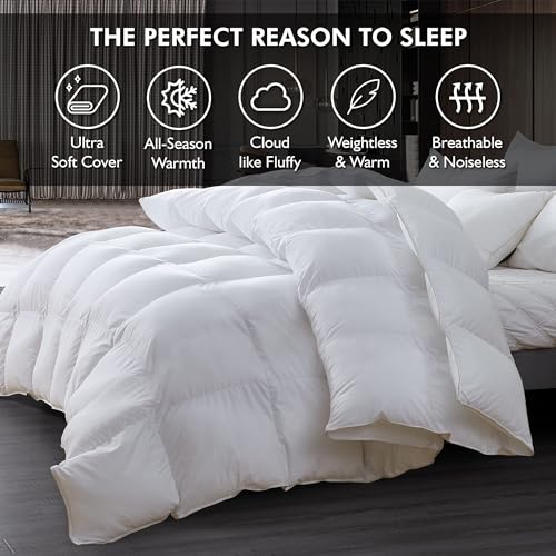 51pgptwlyel.jpg Luxurious oversized king size goose down fiber waterfowl feather comforter duvet for graceful sleepers | Ultra-plush