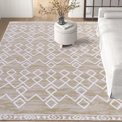 51pjlkdgvrl.jpg HOMBYS 10 x 14 ft Moroccan Style Area Rug - Modern Geometric Contemporary Home Deco for Living Room and Bedroom | HO