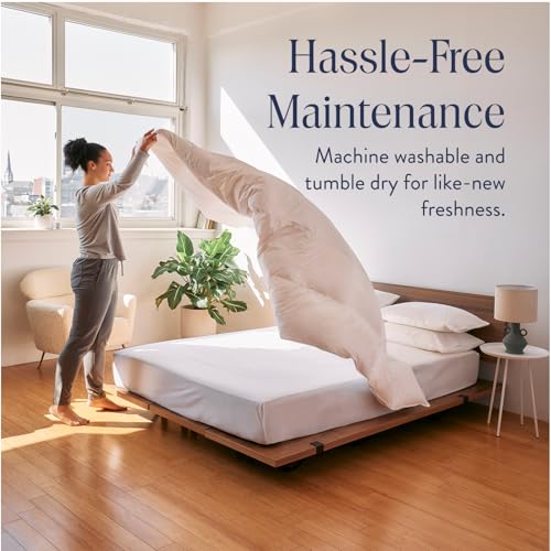 51poybyyohl 1.jpg Brooklinen All Season Luxury Down Comforter for Comfort and Warmth - Baffle Box Construction King/Cali King Size Comf