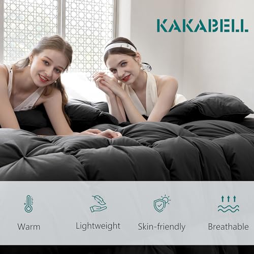 51qle3sjcl 1.jpg KAKABELL All Season Ultra Soft and Cozy Noiseless Goose Down Feathers Fiber Comforter Cal King Size | KAKABELL Ultra