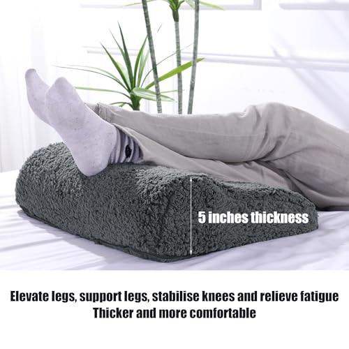 51r0zzhb9fl 1.jpg Extra Large Sherpa Foam Recliner Leg Pillow for Sleeping and Relaxing | Wave Shape Recliner Foot Rest Cushion, Back