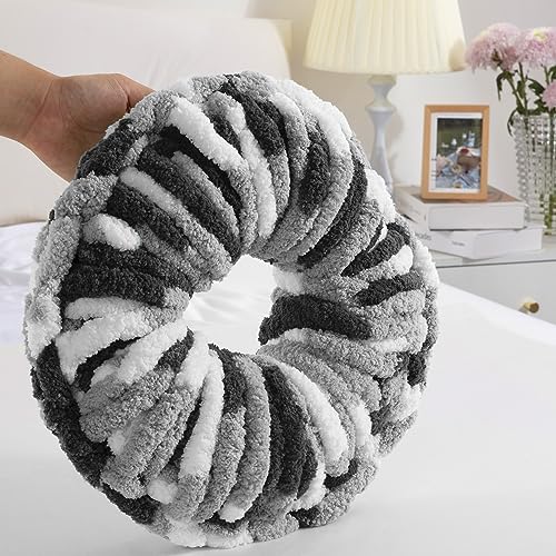 51r5u2vaktl 1.jpg HOMBYS Super Bulky Large Soft Fluffy Tie Dye Plush Fuzzy Chenille Yarn for Crocheting/Hand Knitting | HOMBYS Thick M