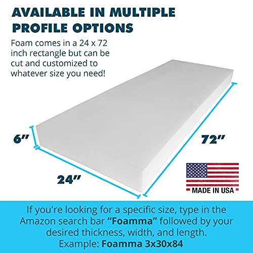51risinao6s.jpg Foamma High Density Upholstery Foam, 6" x 24" x 72", Replacement Couch Cushion and Chair Filler Stuffing Foamma High Den