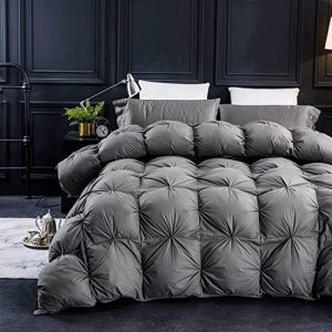 Three Geese Pinch Pleat Waterfowl Feathers and Down Comforter King Size Duvet Insert for Premium All Seasons Warmth 2