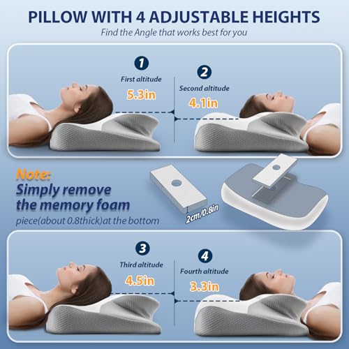 51ryd2wjprl.jpg Ergonomic Cervical Pillow for Neck and Shoulder Support, Adjustable Side Sleeper Pillow for Adults, Pain Relief Contour
