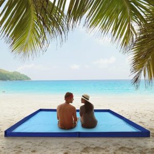 HOMBYS Sandproof Waterproof Beach Blanket for Family - 83" x 83" Extra Large, Quick Drying, Lightweight & Durable wit