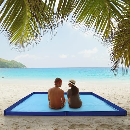 51sf6wdfwql.jpg HOMBYS Sandproof Waterproof Beach Blanket for Family - 83" x 83" Extra Large, Quick Drying, Lightweight & Durable wit