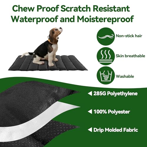 51sfoi5uuzl.jpg Portable Chew Proof Dog Bed for Aggressive Chewers, Waterproof Outdoor Travel Camping Dog Bed (48inx30in) | Durable