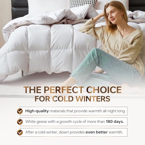 51smsivub8l 1.jpg C&W White Goose Down Comforter King Size for Stress Relief and Comfort | C&W White Goose Down Comforter King Size fo