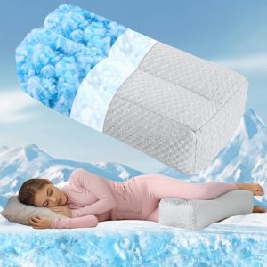 Cooling Knee Pillow for Side Sleeper | Extra Long Leg Pillow for Side Sleeping | Shredded Memory Foam Side Sleeper