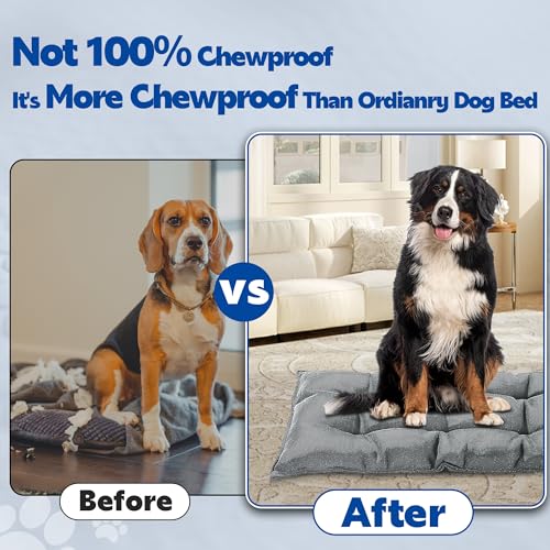 51su8xxytl 1.jpg HOMBYS Chew Proof Dog Bed for Aggressive Chewers & Crazy Diggers Indestructible and Durable Dog Crate Bed, Water Resista