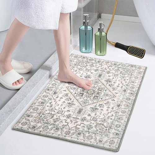 51tzl7pblgl 3.jpg Boho Bathroom Rugs for Non Slip & Washable Bath Mat | Traditional Tribal Design Small Bath Mat for Sink Shower | Lu