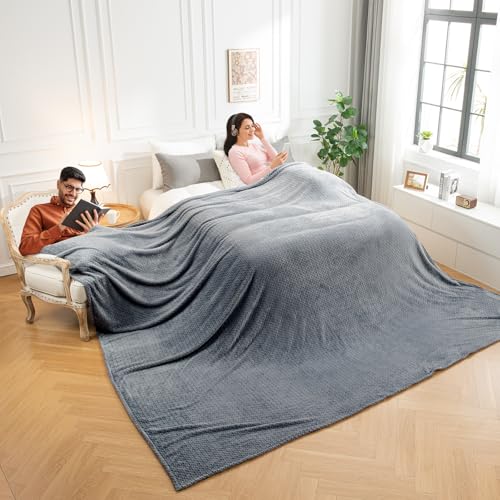 51u dnltiyl.jpg Oversized King Flannel Throw Blanket, Ultra Soft & Warm, Dark Grey