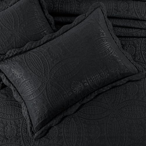 51v3so9ecxl.jpg Oversized King Bedspreads for Extra Wide & Lightweight Protection, Soft & Durable Coverlet Set for All Seasons, 3 PCS Bl