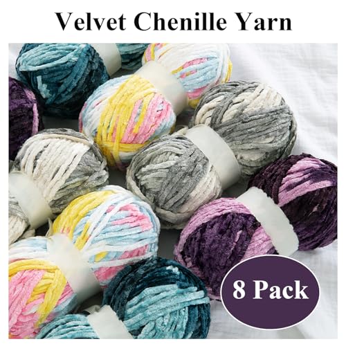 51vryl5k9zl 1.jpg HOMBYS Soft Plush Baby Blanket Yarn for Knitting and Crocheting, Purple Pink Tie Dye (8x91yds, 8x100g) | HOMBYS Fluf