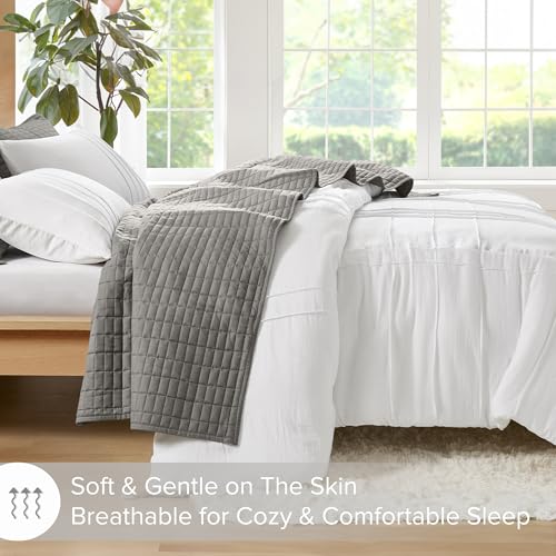 51vsu7skm9l 1.jpg Comfort Spaces White Queen Size Duvet Cover Set - All Season Lightweight, Extra Softness Pre-Washed Microfiber Queen Bed