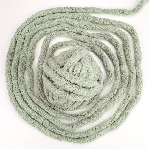51wu41tz0xl.jpg Sage Green Chunky Chenille Yarn for Hand Knitting, 8pcs, Extra Bulky Blanket Yarn