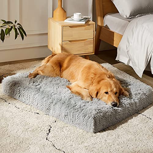 51wvndnitl 1.jpg MIHIKK Large Orthopedic Dog Bed for Anxiety, Removable Washable Cover, Waterproof, 35x22 Inch, Gray MIHIKK Large Egg C