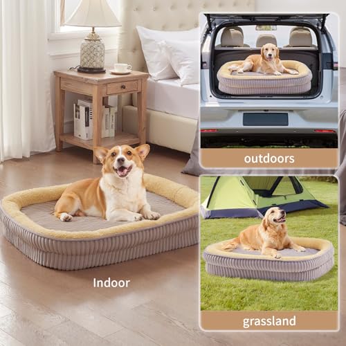 51xy9ygtral.jpg Orthopedic Dog Bed for Large Dogs, High Density Egg Crate Foam Sofa Bed, Removable Washable Cover, Non-Slip Bottom Ort