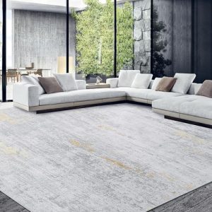HOMBYS Modern Area Rug for Living Room & Bedroom - Large Boho Floor Carpet with Non-Slip Backing - Abstract Home Deco, N
