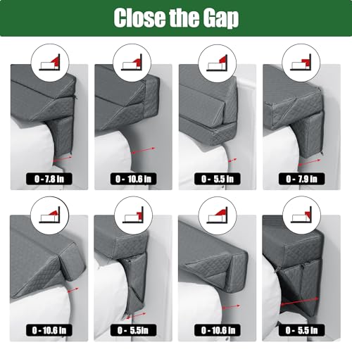 51ycifm82ml.jpg High Density Foam Bed Wedge Pillow for Headboard and Gap Filler, King Size, Dark Grey OEKO-TEX STANDARD 100 | Headboard