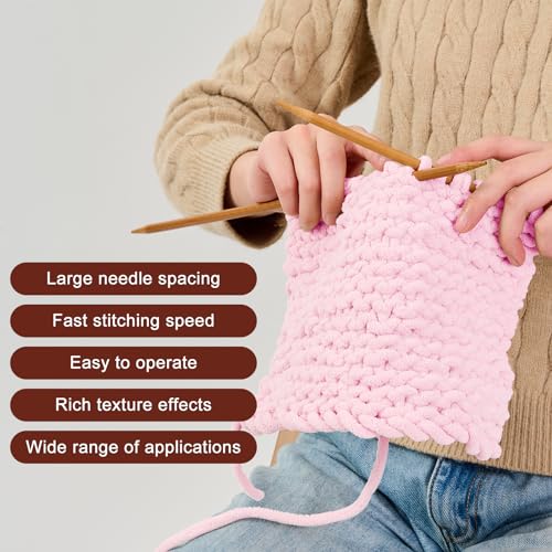 51yl3p9khnl.jpg INNDUN Pink Chenille Yarn 6 Super Bulky 72 Yards Knitting Crocheting Crafts