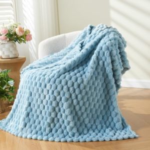 NEWCOSPLAY Super Soft Throw Blanket (Blue, Throw(50"x60")) NEWCOSPLAY Super Soft Premium Silky Flannel Fleece Throw Blan