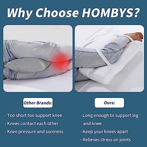 51zchirrwl 1.jpg HOMBYS Adjustable Knee Pillow for Side Sleepers with Elastic Straps - Spinal Alignment & Pressure Relief Pillow for L