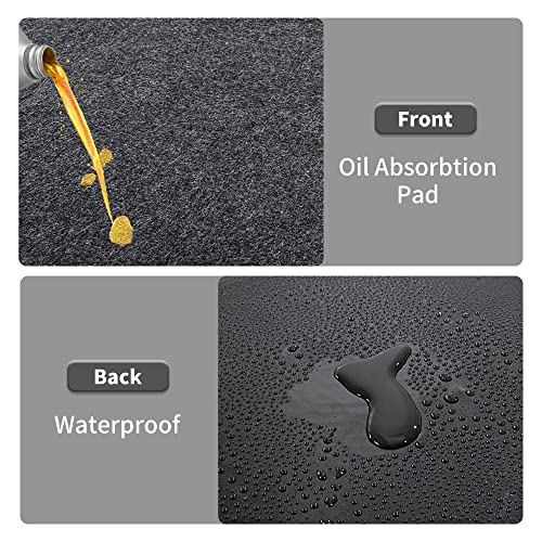 51zeowgk4sl.jpg Extra Large Dark Grey HOMBYS Garage Floor Mats for Under Car Motorcycle Oil Spill Mat, Non Slip and Waterproof | HOM